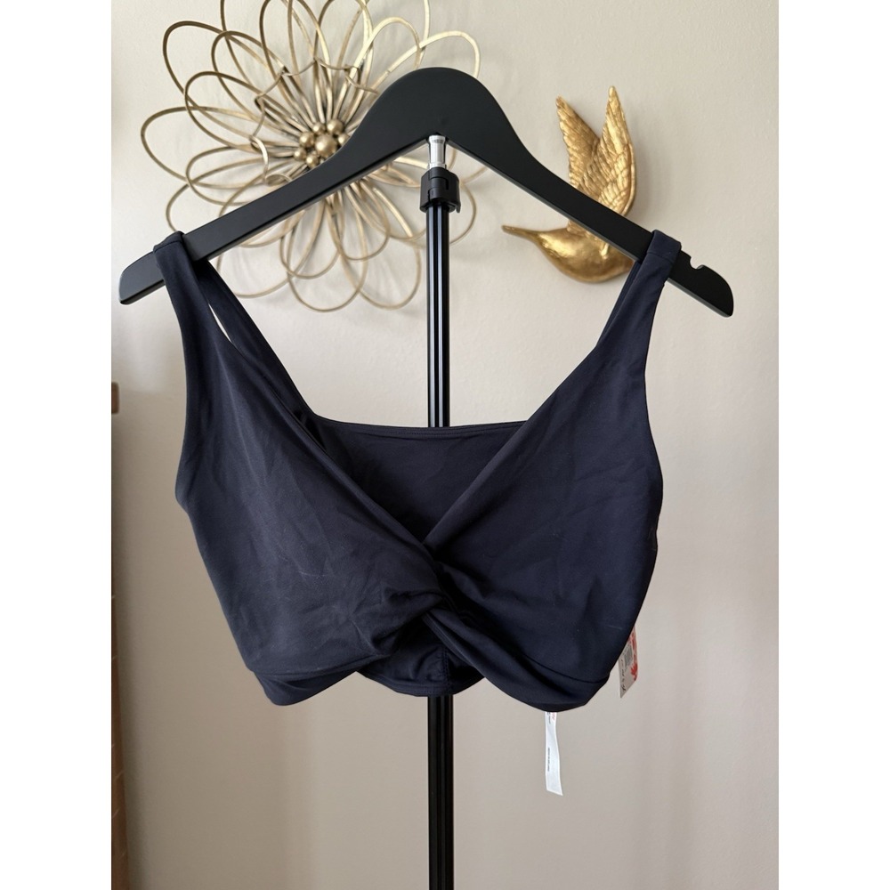 FP Movement Never Better Twist Crop Bra M Black Reversible NWT $58